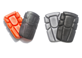 Ergonomische grijze en oranje kniebeschermers voor schilderskleding Bollenstreek en werkkleding