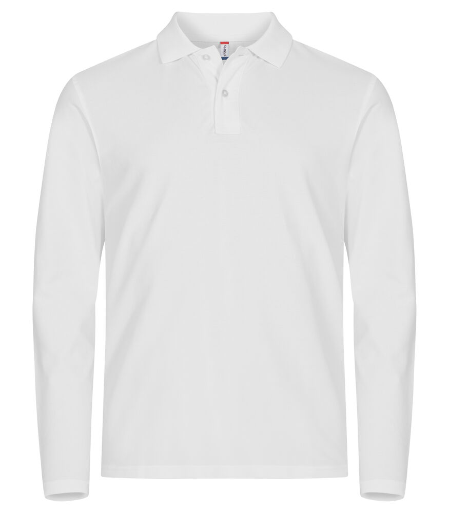 Stretch Premium Polo L/S – Wit