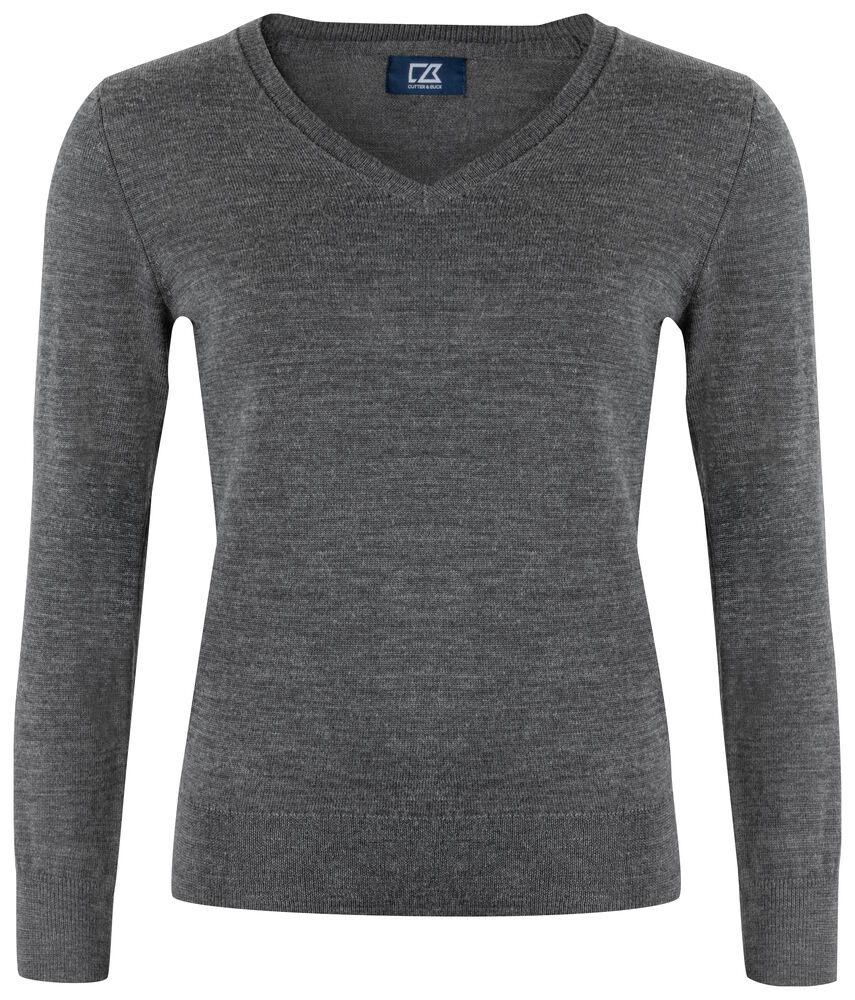 Vernon V-Neck dames – Antraciet melange