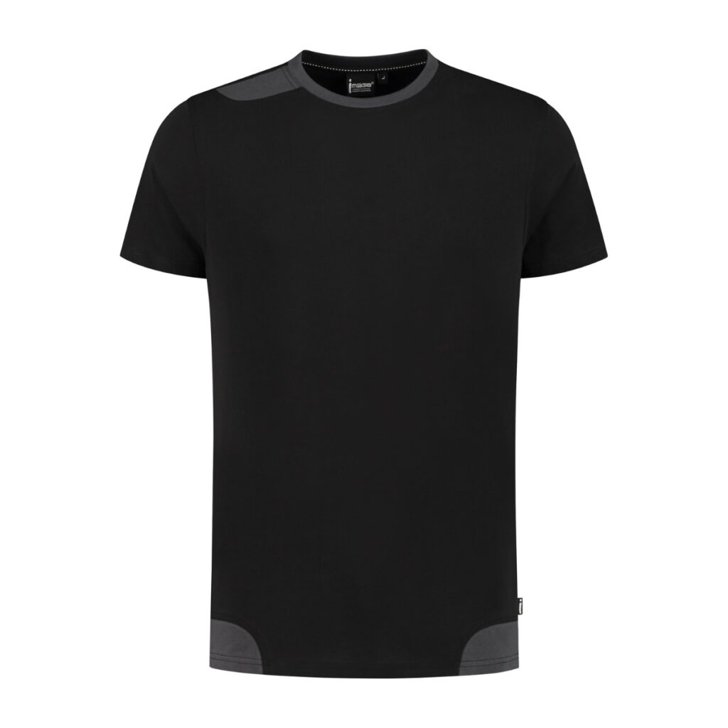 Trenton T-shirt 2-tone – Zwart/grijs